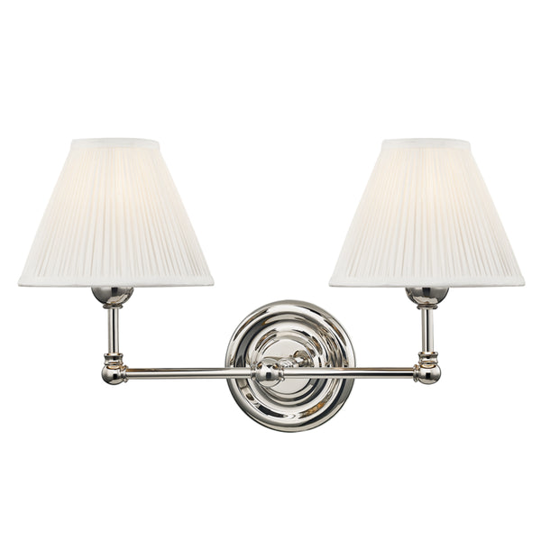 Hudson Valley - MDS102-PN - Two Light Wall Sconce - Classic No.1 - Polished Nickel from Lighting & Bulbs Unlimited in Charlotte, NC