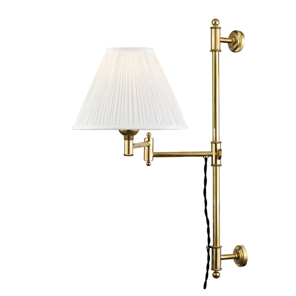 Hudson Valley - MDS104-AGB - One Light Wall Sconce - Classic No.1 - Aged Brass from Lighting & Bulbs Unlimited in Charlotte, NC