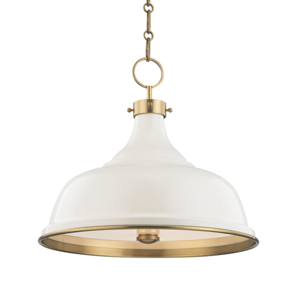 Hudson Valley - MDS300-AGB/OW - Three Light Pendant - Painted No.1 - Aged Brass/Off White from Lighting & Bulbs Unlimited in Charlotte, NC