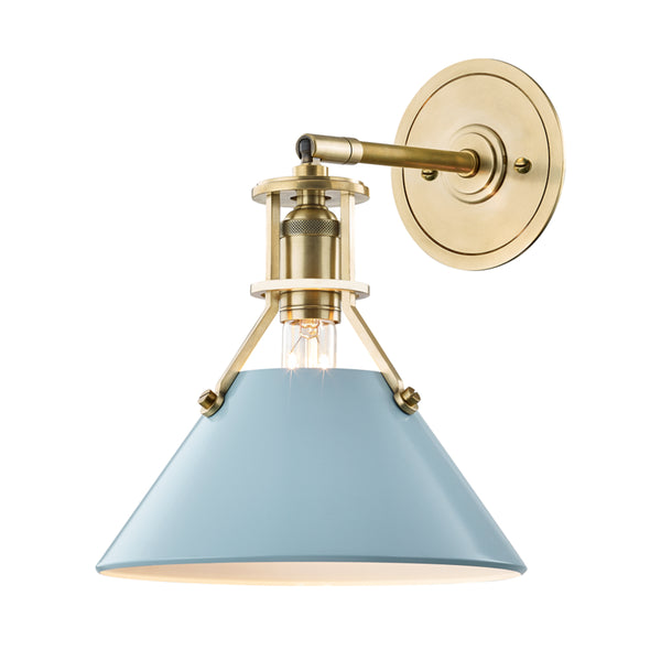 Hudson Valley - MDS350-AGB/BB - One Light Wall Sconce - Painted No.2 - Aged Brass/Blue Bird from Lighting & Bulbs Unlimited in Charlotte, NC