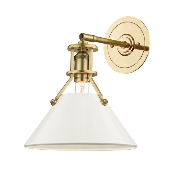 Hudson Valley - MDS350-AGB/OW - One Light Wall Sconce - Painted No.2 - Aged Brass/Off White from Lighting & Bulbs Unlimited in Charlotte, NC