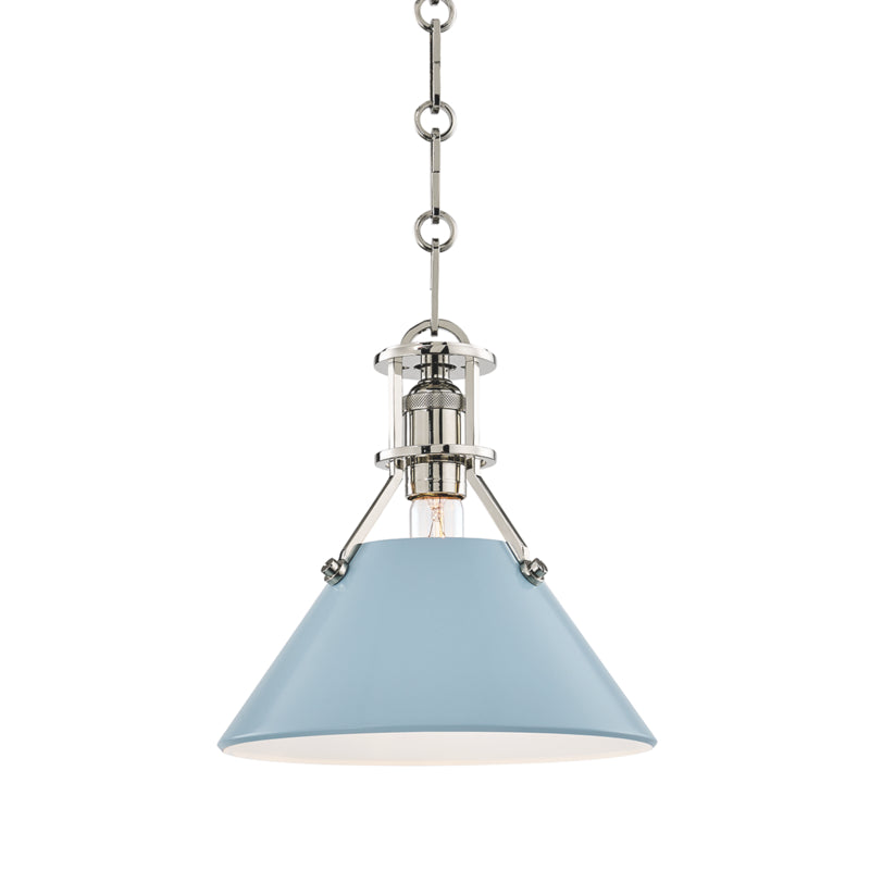 Hudson Valley - MDS351-PN/BB - One Light Pendant - Painted No.2 - Polished Nickel/Blue Bird from Lighting & Bulbs Unlimited in Charlotte, NC