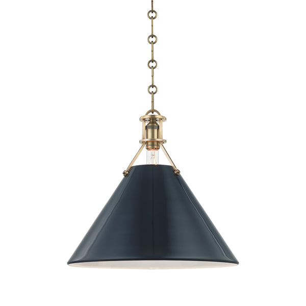 Hudson Valley - MDS352-AGB/DBL - One Light Pendant - Painted No.2 - Aged Brass/Darkest Blue from Lighting & Bulbs Unlimited in Charlotte, NC