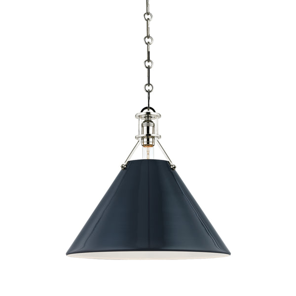 Hudson Valley - MDS352-PN/DBL - One Light Pendant - Painted No.2 - Polished Nickel/Darkest Blue from Lighting & Bulbs Unlimited in Charlotte, NC