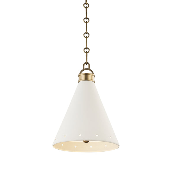 Hudson Valley - MDS400-AGB/WP - One Light Pendant - Plaster No.1 - Aged Brass/White Plaster from Lighting & Bulbs Unlimited in Charlotte, NC