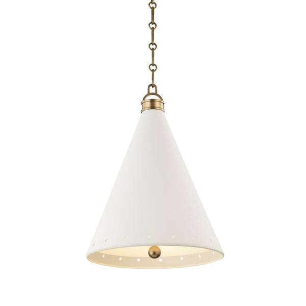 Hudson Valley - MDS401-AGB/WP - One Light Pendant - Plaster No.1 - Aged Brass/White Plaster from Lighting & Bulbs Unlimited in Charlotte, NC