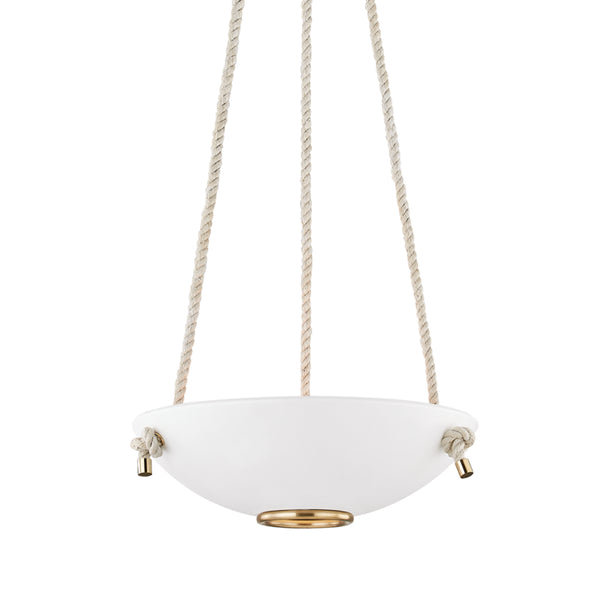 Hudson Valley - MDS450-AGB/WP - Three Light Pendant - Plaster No.2 - Aged Brass/White Plaster from Lighting & Bulbs Unlimited in Charlotte, NC