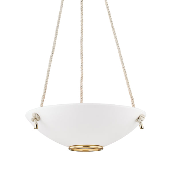 Hudson Valley - MDS451-AGB/WP - Three Light Pendant - Plaster No.2 - Aged Brass/White Plaster from Lighting & Bulbs Unlimited in Charlotte, NC