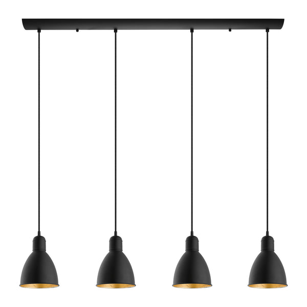 Eglo USA - 203445A - Four Light Pendant - Priddy 2 - Black/Gold from Lighting & Bulbs Unlimited in Charlotte, NC
