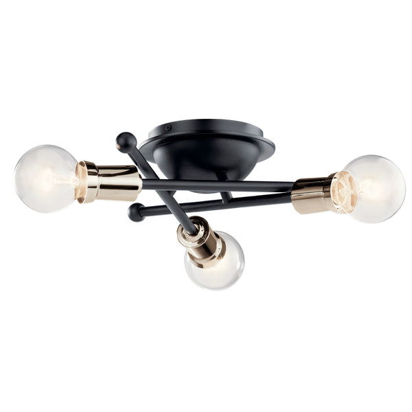 Kichler - 43196BK - Three Light Flush Mount - Armstrong - Black from Lighting & Bulbs Unlimited in Charlotte, NC