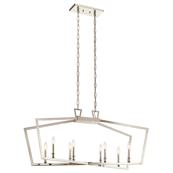 Kichler - 43494PN - Eight Light Linear Chandelier - Abbotswell - Polished Nickel from Lighting & Bulbs Unlimited in Charlotte, NC