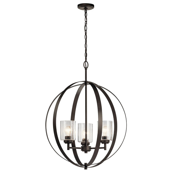 Three Light Chandelier from the Winslow Collection in Olde Bronze Finish by Kichler