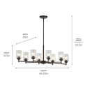 Eight Light Chandelier from the Winslow Collection in Olde Bronze Finish by Kichler