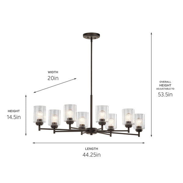 Eight Light Chandelier from the Winslow Collection in Olde Bronze Finish by Kichler
