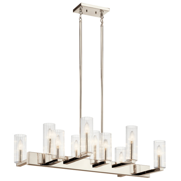 Kichler - 44316PN - Ten Light Linear Chandelier - Cleara - Polished Nickel from Lighting & Bulbs Unlimited in Charlotte, NC