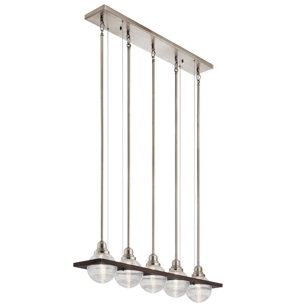Kichler - 44372CLP - Five Light Linear Chandelier - Potomi - Classic Pewter from Lighting & Bulbs Unlimited in Charlotte, NC