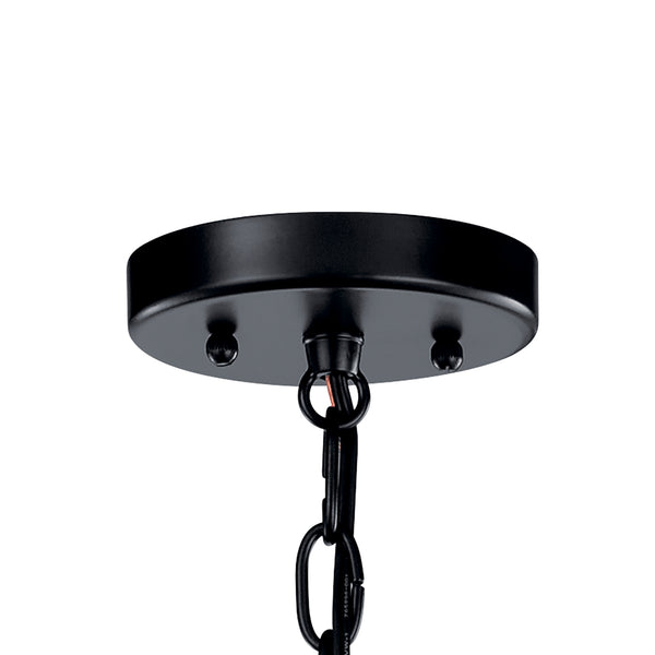 One Light Outdoor Pendant from the Toman Collection in Black Finish by Kichler