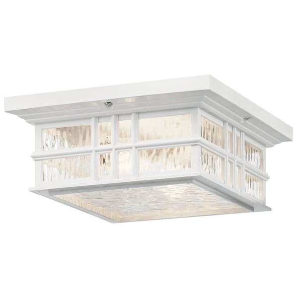 Kichler - 49834WH - Two Light Outdoor Flush Mount - Beacon Square - White from Lighting & Bulbs Unlimited in Charlotte, NC
