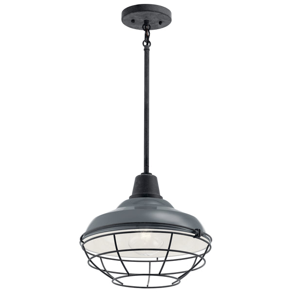 Kichler - 49992GG - One Light Outdoor Pendant - Pier - Gloss Grey from Lighting & Bulbs Unlimited in Charlotte, NC