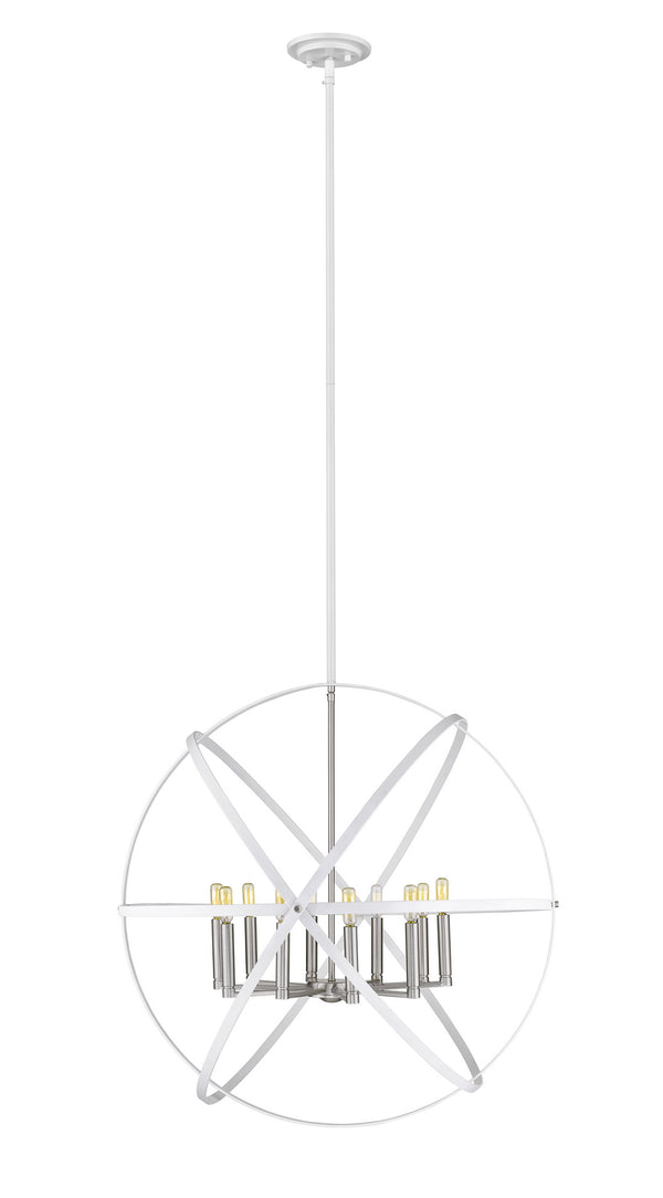 Z-Lite - 463-36HWH-BN - Ten Light Chandelier - Cavallo - Hammered White / Brushed Nickel from Lighting & Bulbs Unlimited in Charlotte, NC