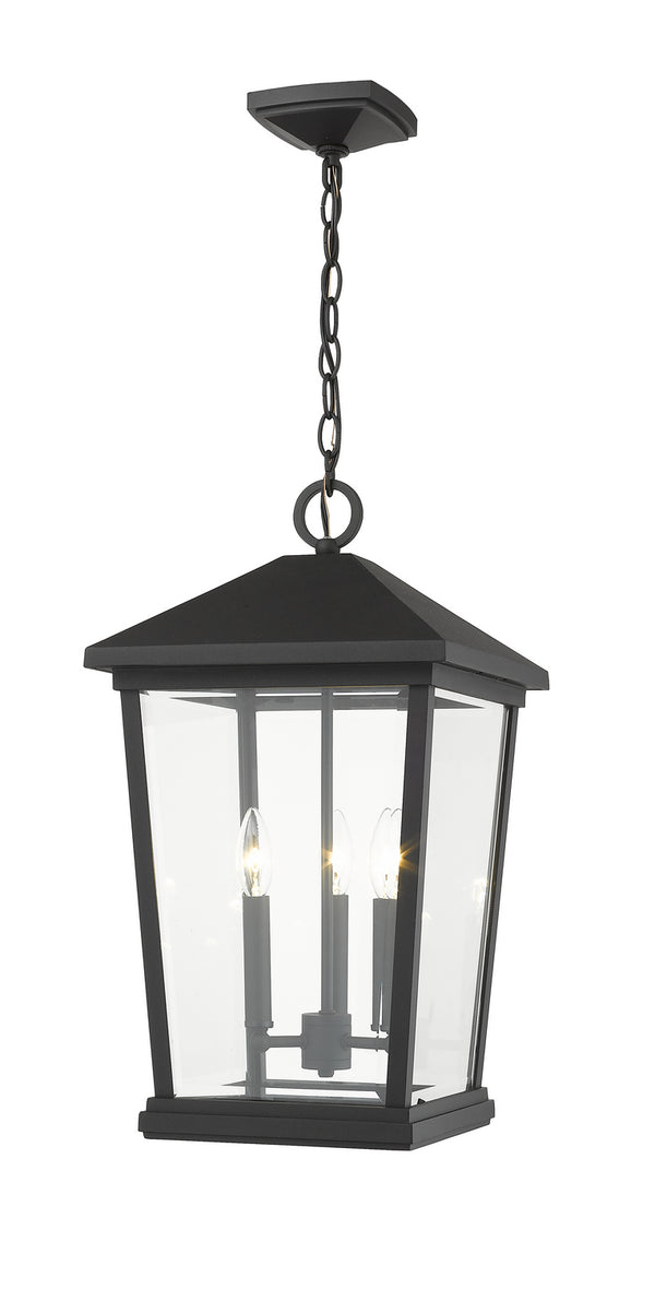 Z-Lite - 568CHXL-BK - Three Light Outdoor Chain Mount Ceiling Fixture - Beacon - Black from Lighting & Bulbs Unlimited in Charlotte, NC