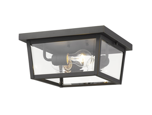 Z-Lite - 568F-ORB - Three Light Outdoor Flush Mount - Beacon - Oil Rubbed Bronze from Lighting & Bulbs Unlimited in Charlotte, NC