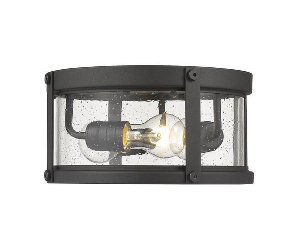 Z-Lite - 569F-BK - Three Light Outdoor Flush Mount - Roundhouse - Black from Lighting & Bulbs Unlimited in Charlotte, NC