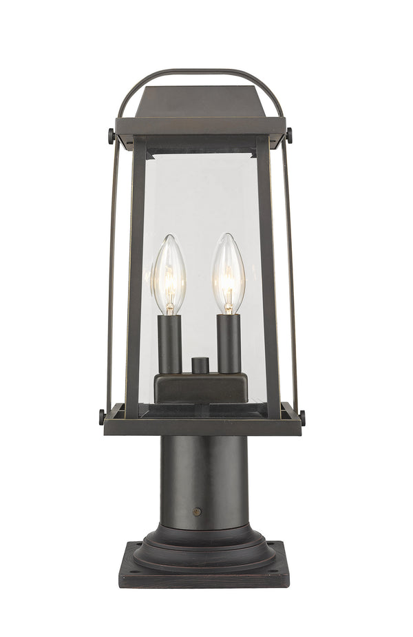 Z-Lite - 574PHMR-533PM-ORB - Two Light Outdoor Pier Mount - Millworks - Oil Rubbed Bronze from Lighting & Bulbs Unlimited in Charlotte, NC