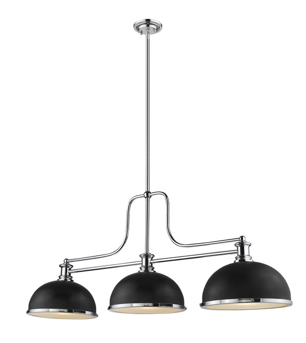 Z-Lite - 725-3CH-D12MB+CH - Three Light Chandelier - Melange - Chrome from Lighting & Bulbs Unlimited in Charlotte, NC