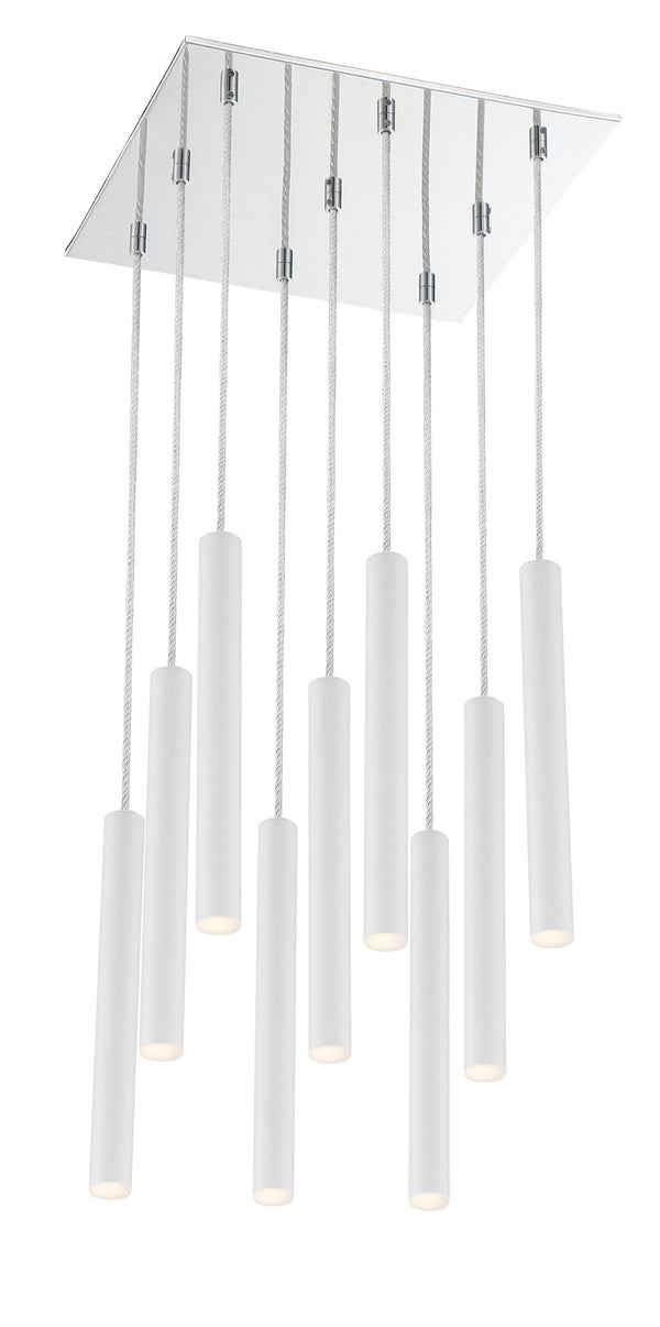Z-Lite - 917MP12-WH-LED-9SCH - LED Island/Billiard - Forest - Chrome from Lighting & Bulbs Unlimited in Charlotte, NC