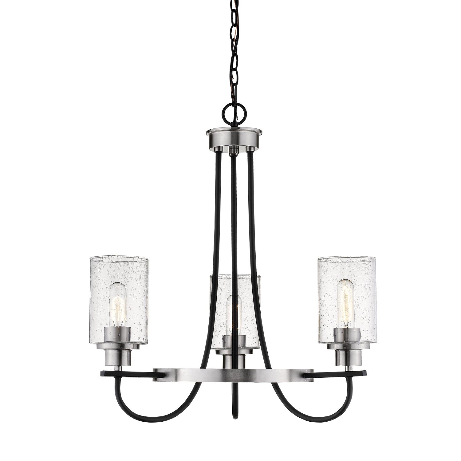 Millennium - 3503-MB/BN - Three Light Chandelier - Clifton - Matte Black/Brushed Nickel from Lighting & Bulbs Unlimited in Charlotte, NC