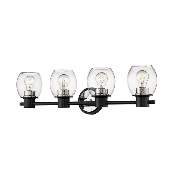 Millennium - 3554-MB/PN - Four Light Vanity - Matte Black/Polished Nickel from Lighting & Bulbs Unlimited in Charlotte, NC