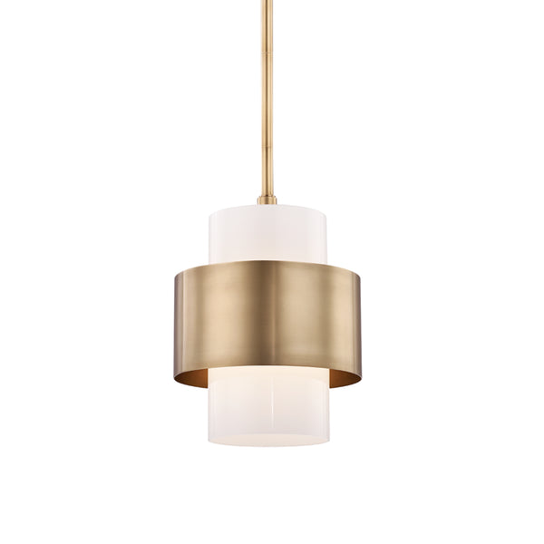 Hudson Valley - 8611-AGB - One Light Pendant - Corinth - Aged Brass from Lighting & Bulbs Unlimited in Charlotte, NC