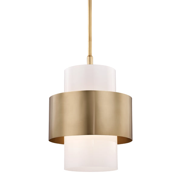 Hudson Valley - 8615-AGB - One Light Pendant - Corinth - Aged Brass from Lighting & Bulbs Unlimited in Charlotte, NC