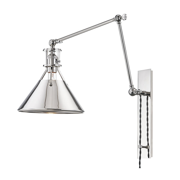 Hudson Valley - MDS953-PN - One Light Swing Arm Wall Sconce - Metal No.2 - Polished Nickel from Lighting & Bulbs Unlimited in Charlotte, NC