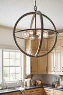 LED Chandelier from the Bodie Collection in Dark Cement Finish by Hinkley