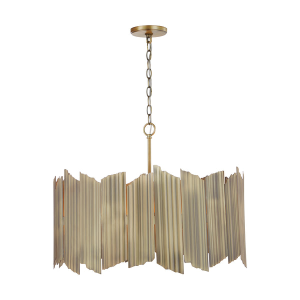 Four Light Pendant from the Xavier Collection in Aged Brass Finish by Capital Lighting