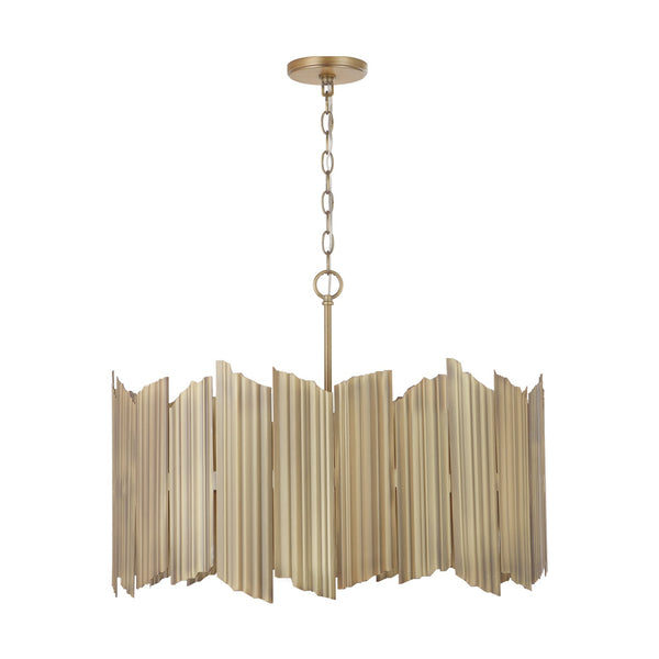 Four Light Pendant from the Xavier Collection in Aged Brass Finish by Capital Lighting