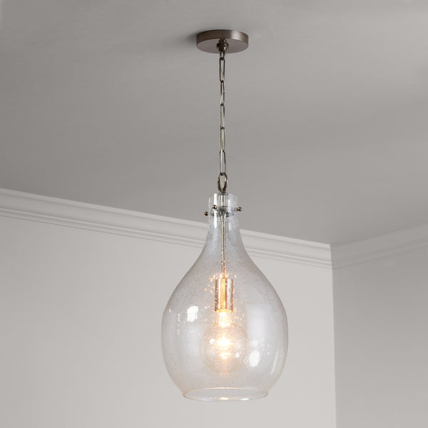 One Light Pendant from the Rabun Collection in Polished Pewter Finish by Capital Lighting