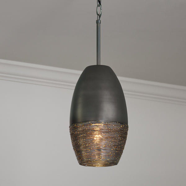 One Light Pendant from the Sana Collection in Grey Iron Finish by Capital Lighting