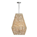 Four Light Pendant from the Finley Collection in Natural Jute and Grey Finish by Capital Lighting