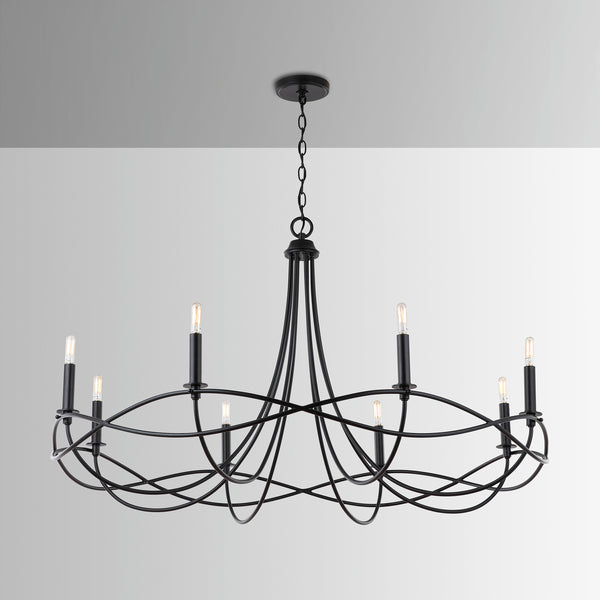 Eight Light Chandelier from the Sonnet Collection in Matte Black Finish by Capital Lighting