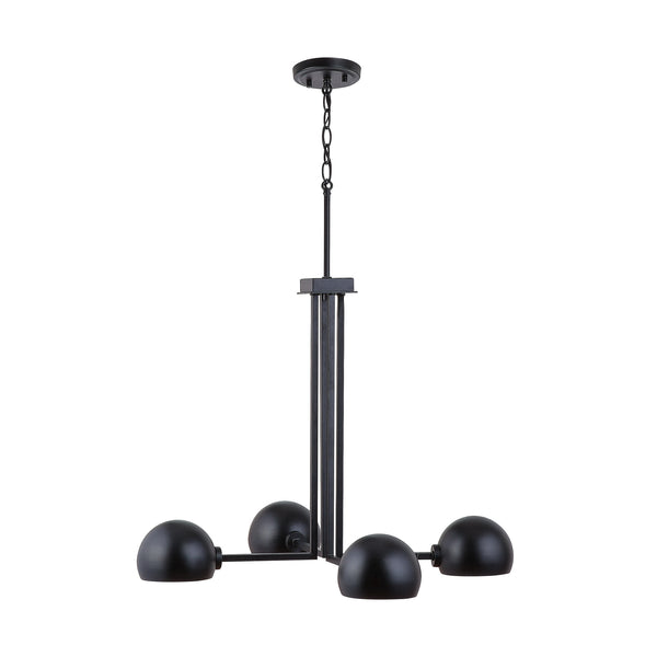 Four Light Chandelier from the Hadley Collection in Matte Black Finish by Capital Lighting