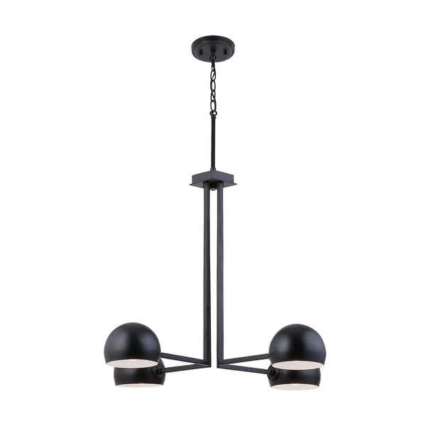 Four Light Chandelier from the Hadley Collection in Matte Black Finish by Capital Lighting