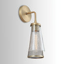 One Light Wall Sconce from the Abbott Collection in Aged Brass Finish by Capital Lighting