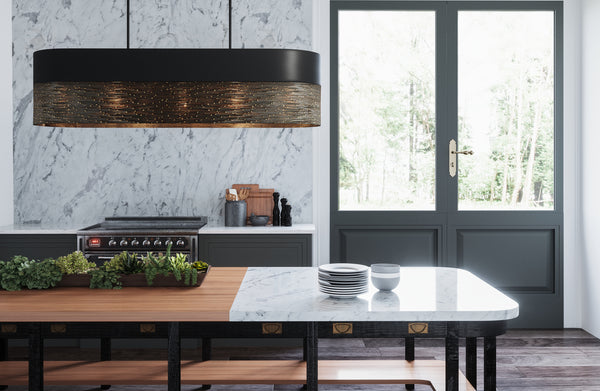 Five Light Island Pendant from the Sana Collection in Grey Iron Finish by Capital Lighting