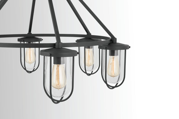 Six Light Chandelier from the Corbin Collection in Black Finish by Capital Lighting