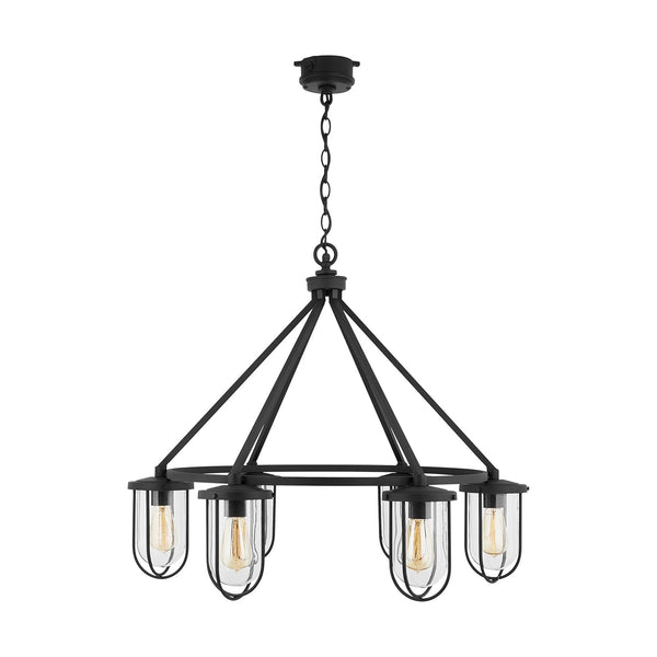 Six Light Chandelier from the Corbin Collection in Black Finish by Capital Lighting