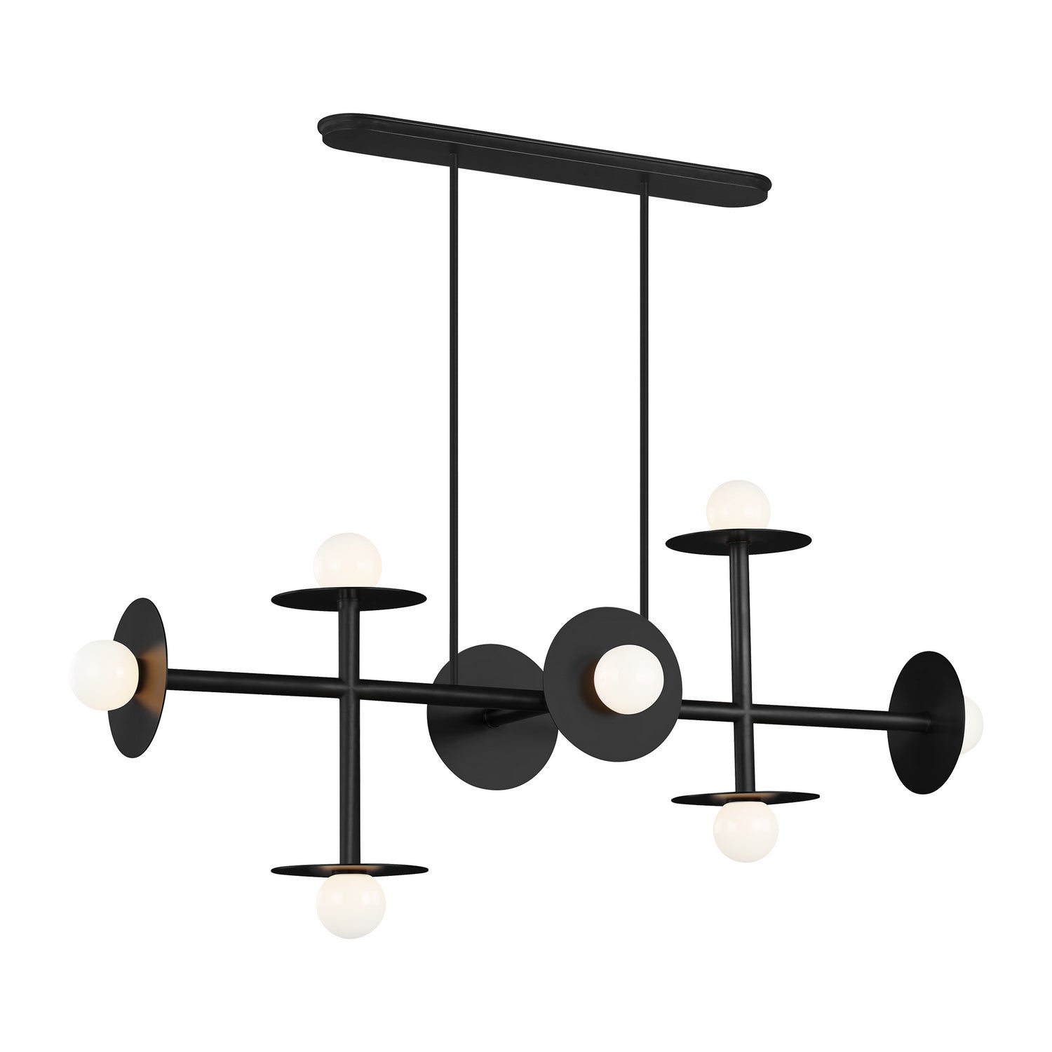 Visual Comfort Studio - KC1008MBK - Eight Light Linear Chandelier - Nodes - Midnight Black from Lighting & Bulbs Unlimited in Charlotte, NC