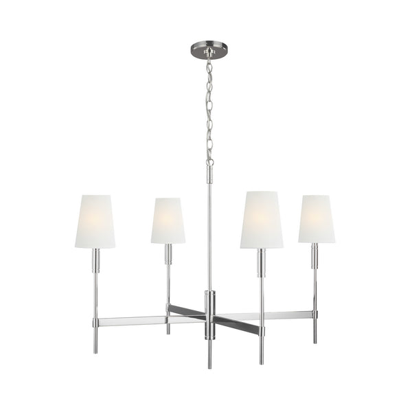 Visual Comfort Studio - TC1044PN - Four Light Chandelier - Beckham Classic - Polished Nickel from Lighting & Bulbs Unlimited in Charlotte, NC